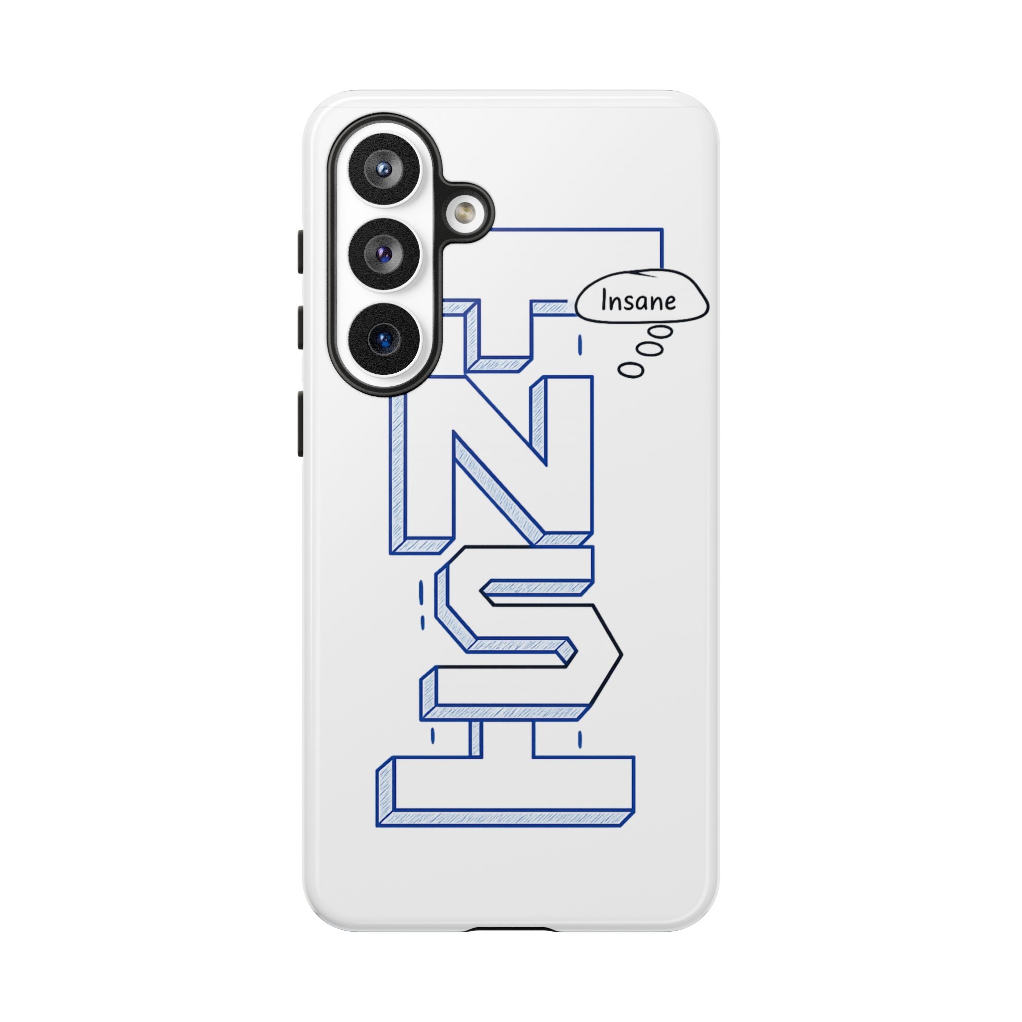 3D Bold Block Text Phone Case — Insane