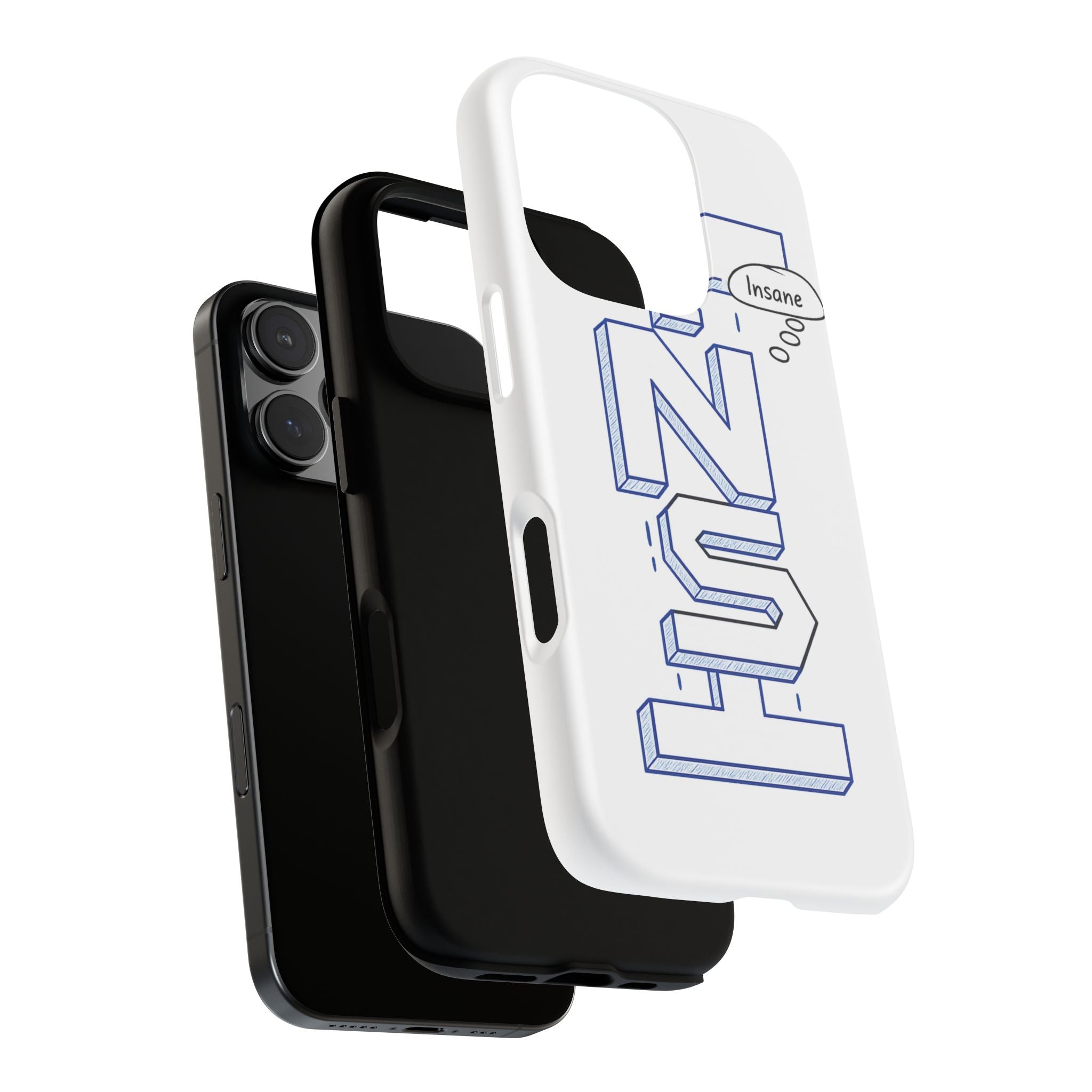 3D Bold Block Text Phone Case — Insane