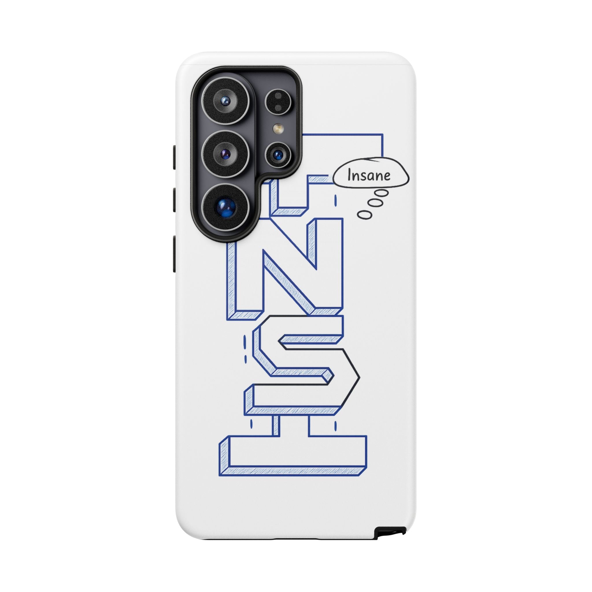 3D Bold Block Text Phone Case — Insane