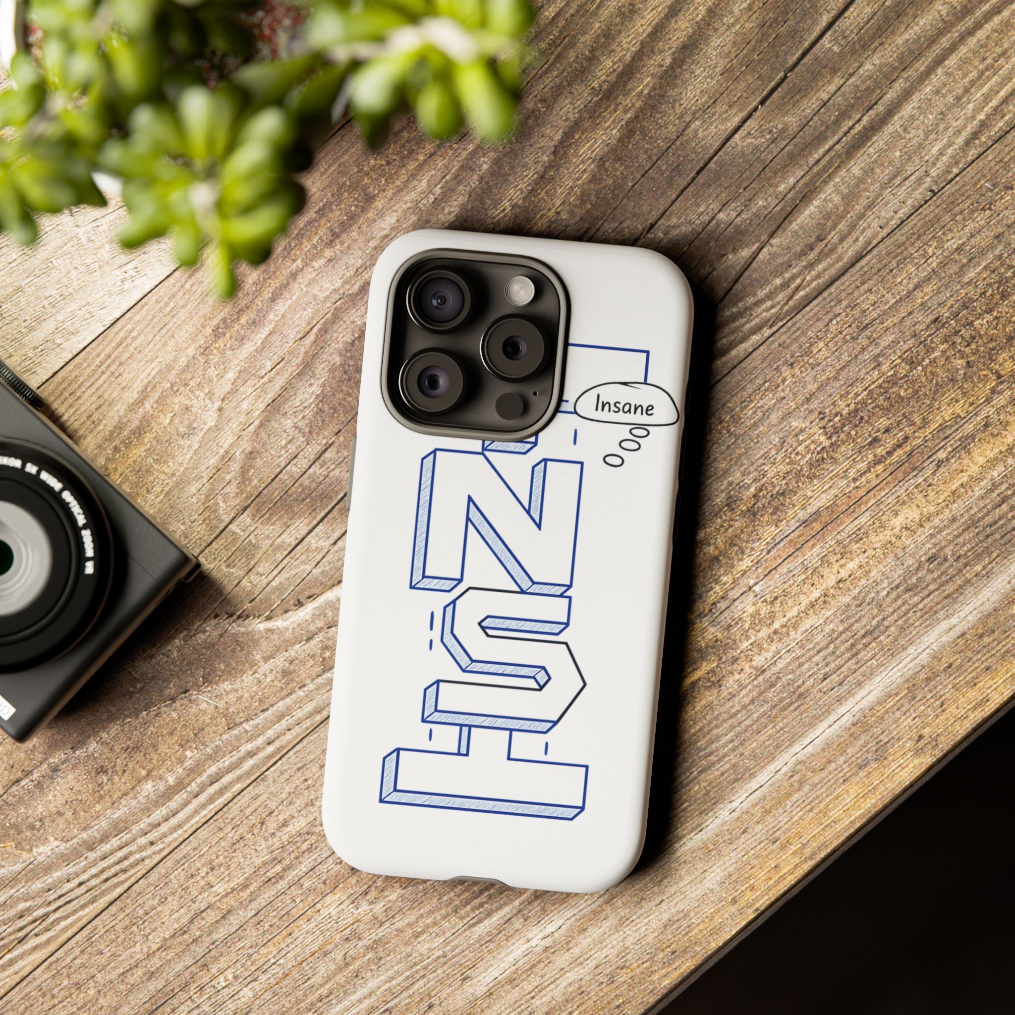 3D Bold Block Text Phone Case — Insane