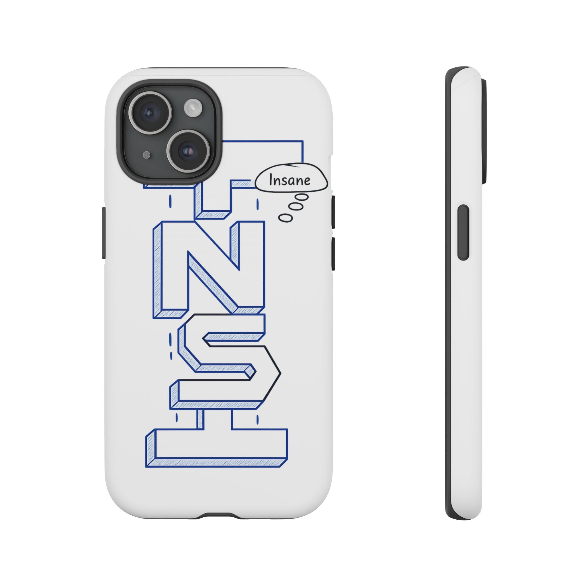 3D Bold Block Text Phone Case — Insane