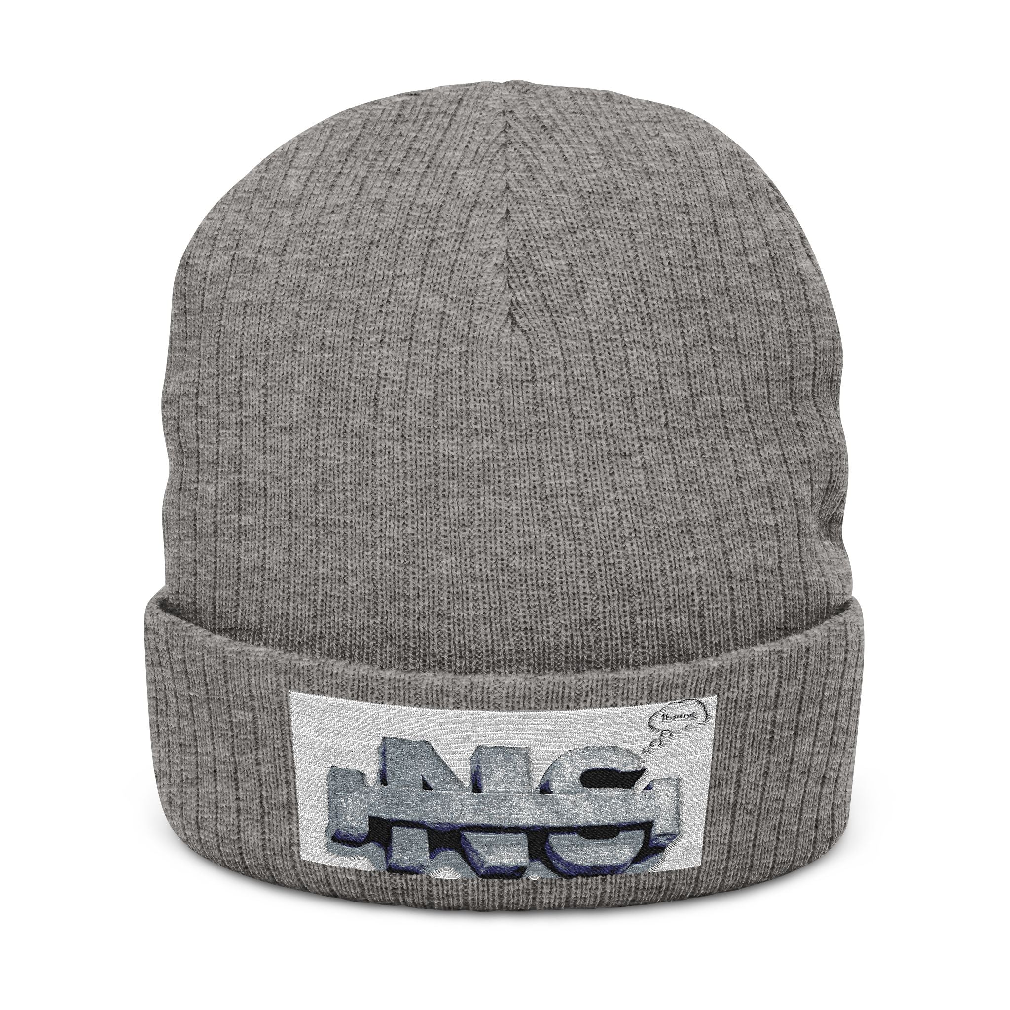 Embroidered Logo Ribbed Beanie — Insane