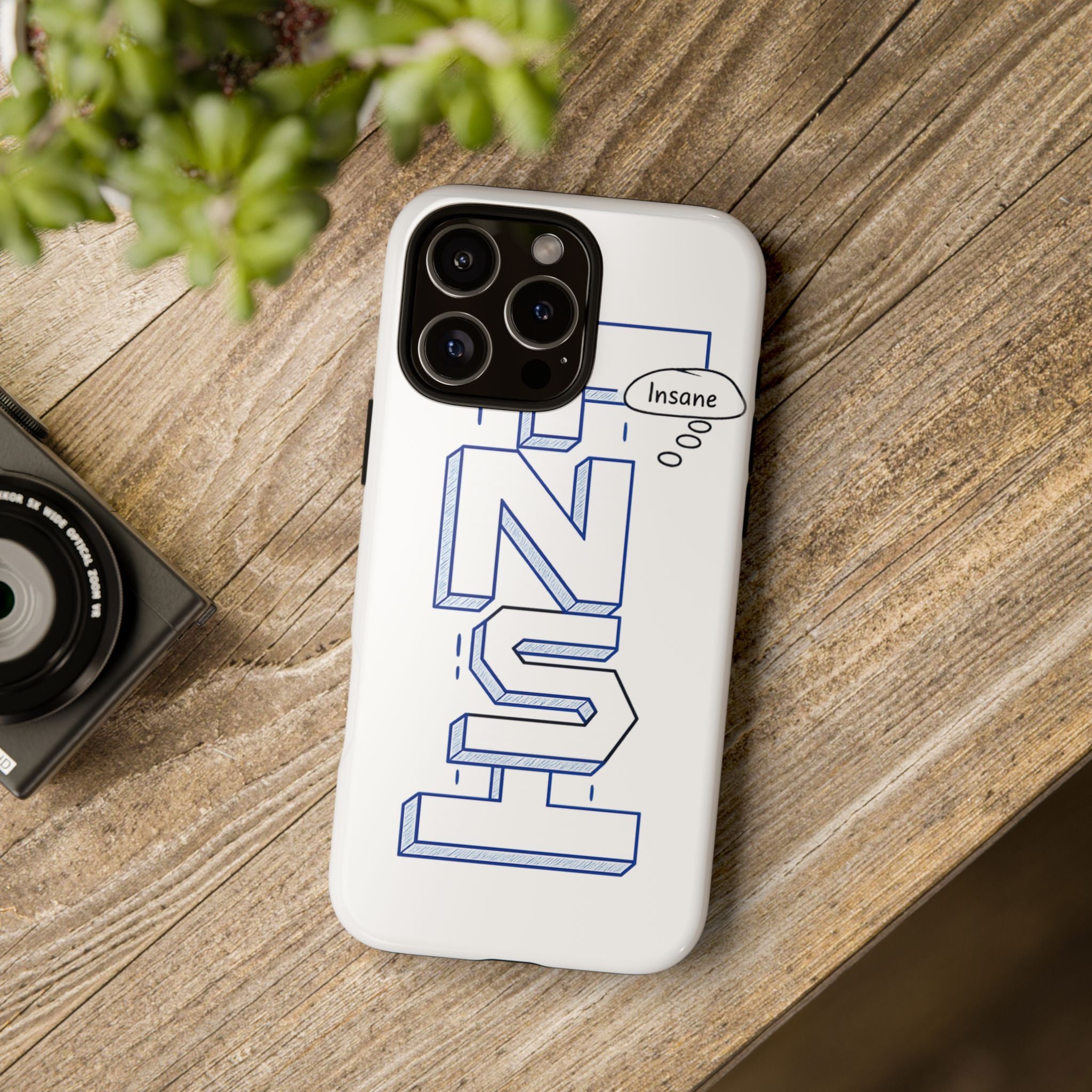 3D Bold Block Text Phone Case — Insane