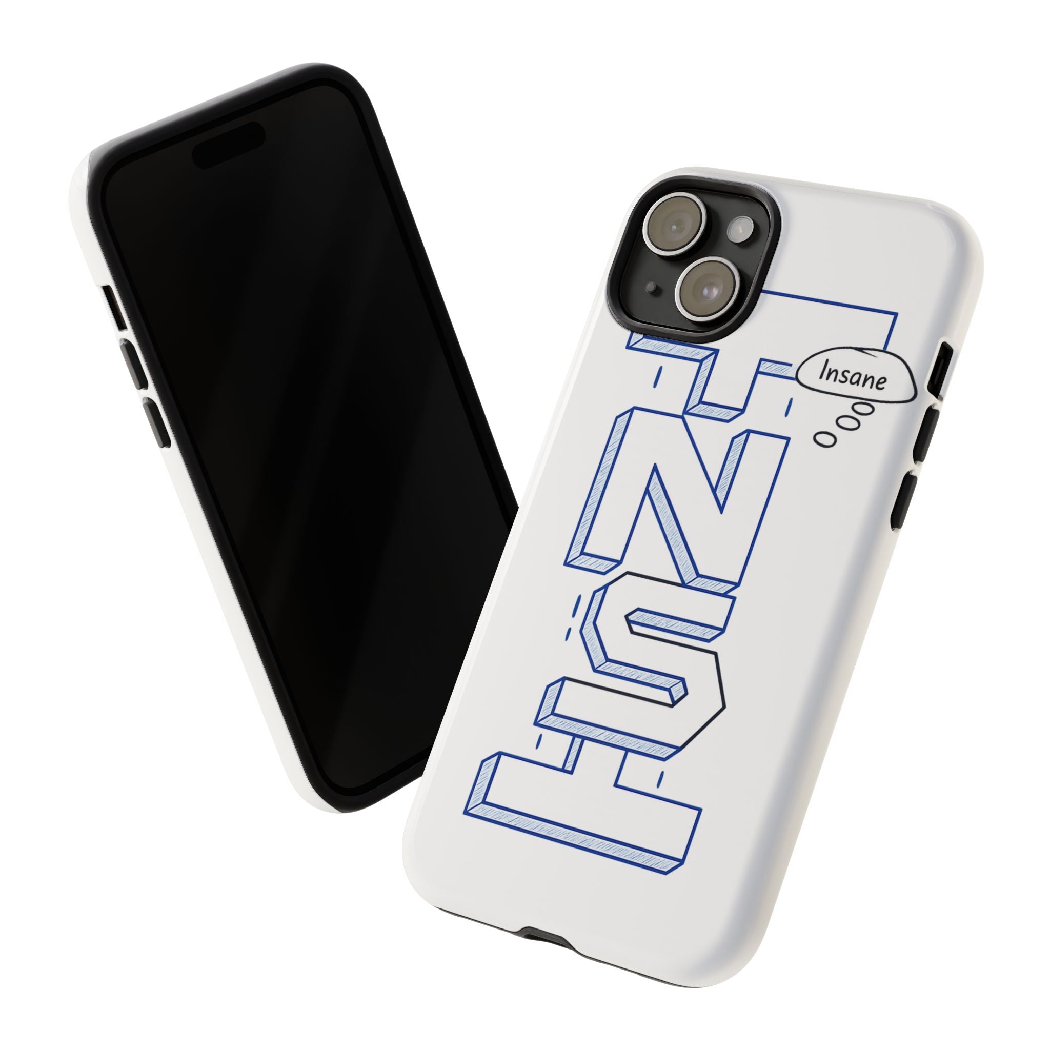 3D Bold Block Text Phone Case — Insane