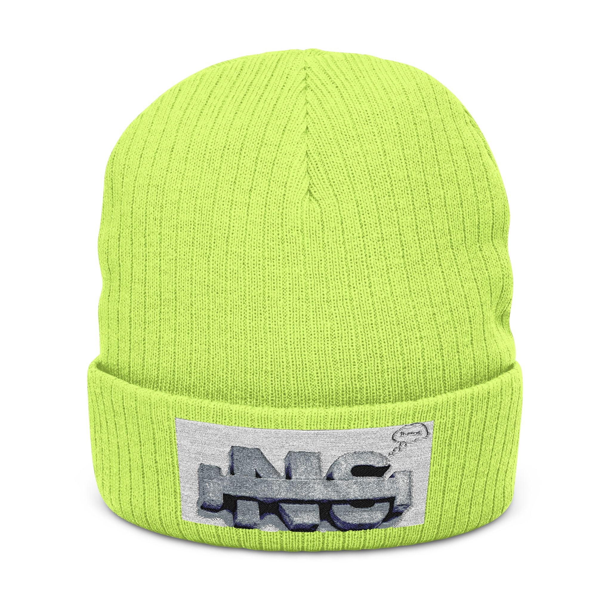 Embroidered Logo Ribbed Beanie — Insane