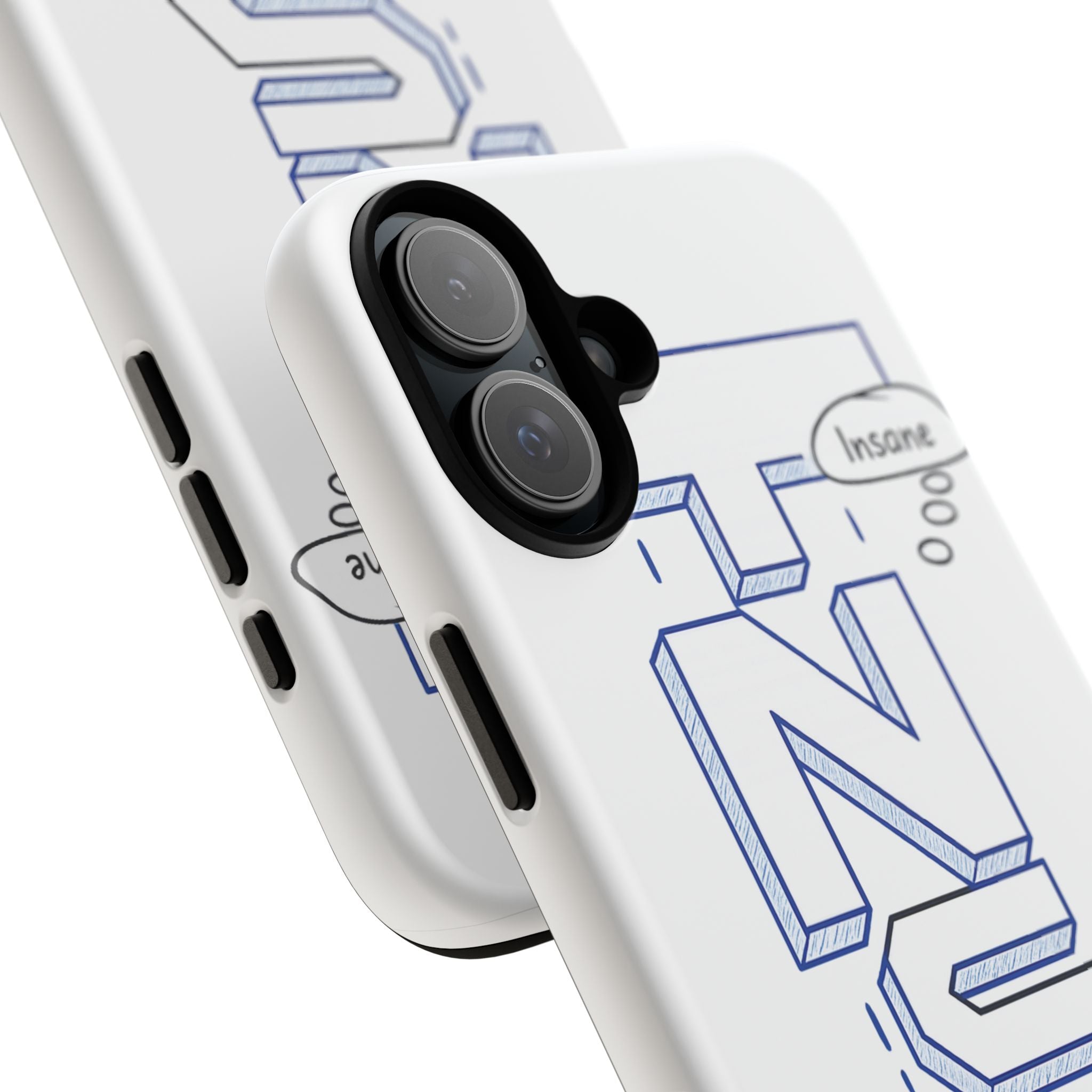3D Bold Block Text Phone Case — Insane