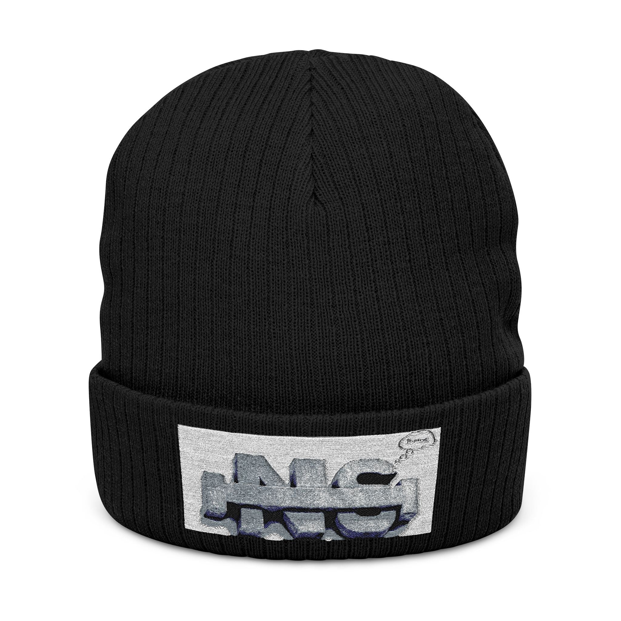 Embroidered Logo Ribbed Beanie — Insane