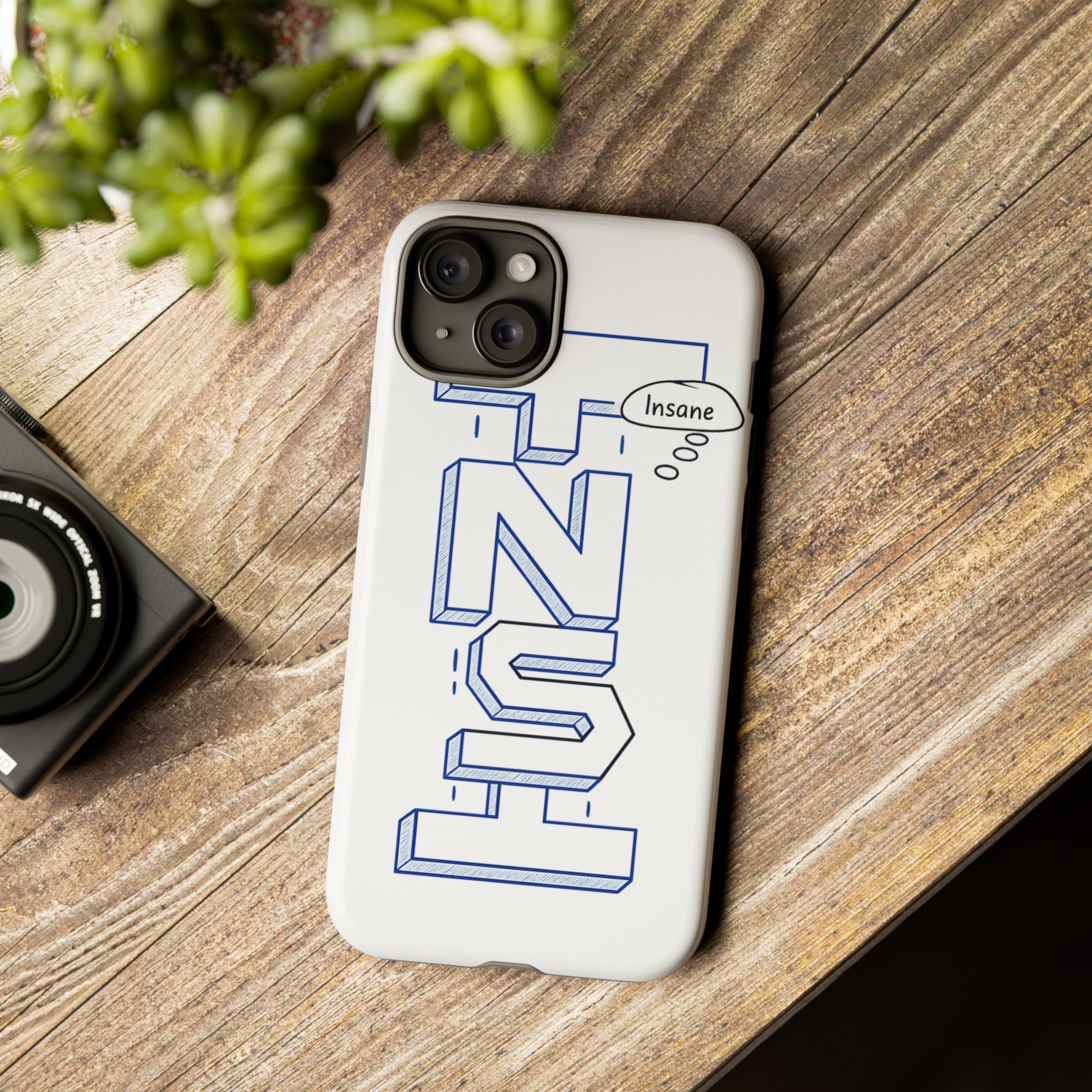 3D Bold Block Text Phone Case — Insane