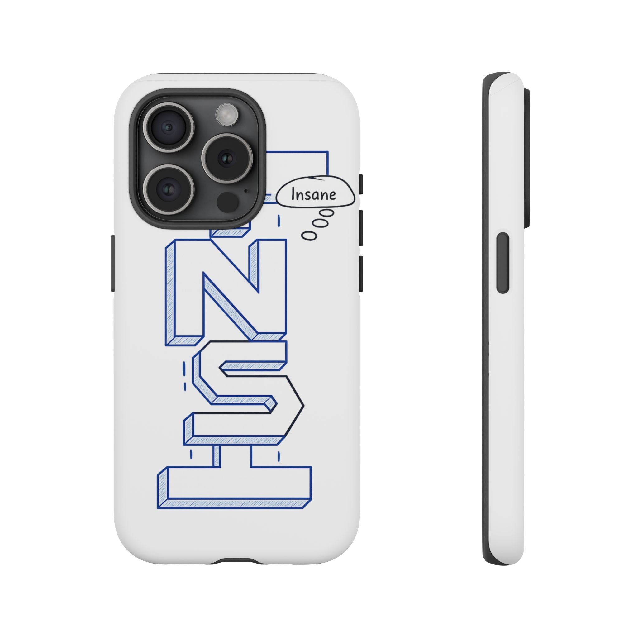 3D Bold Block Text Phone Case — Insane