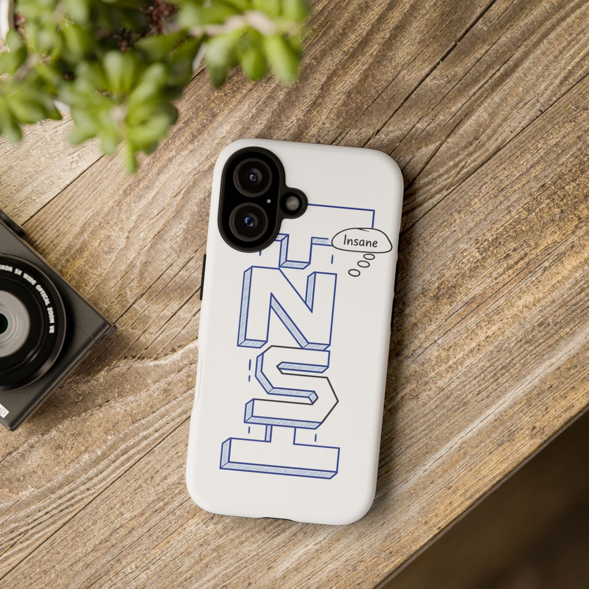 3D Bold Block Text Phone Case — Insane