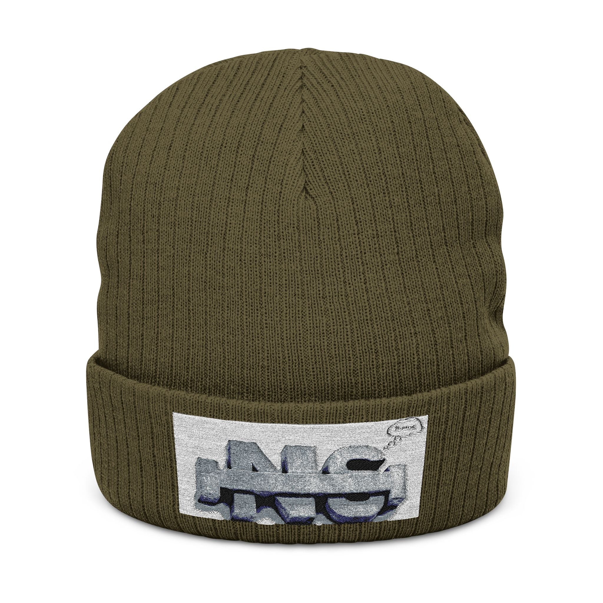 Embroidered Logo Ribbed Beanie — Insane