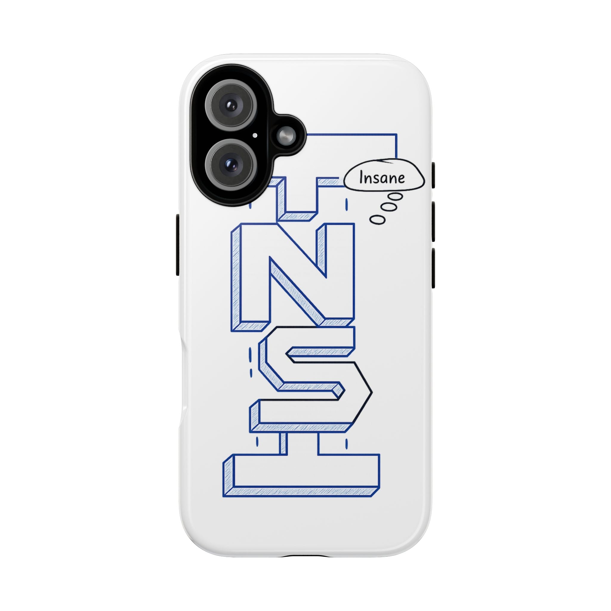 3D Bold Block Text Phone Case — Insane