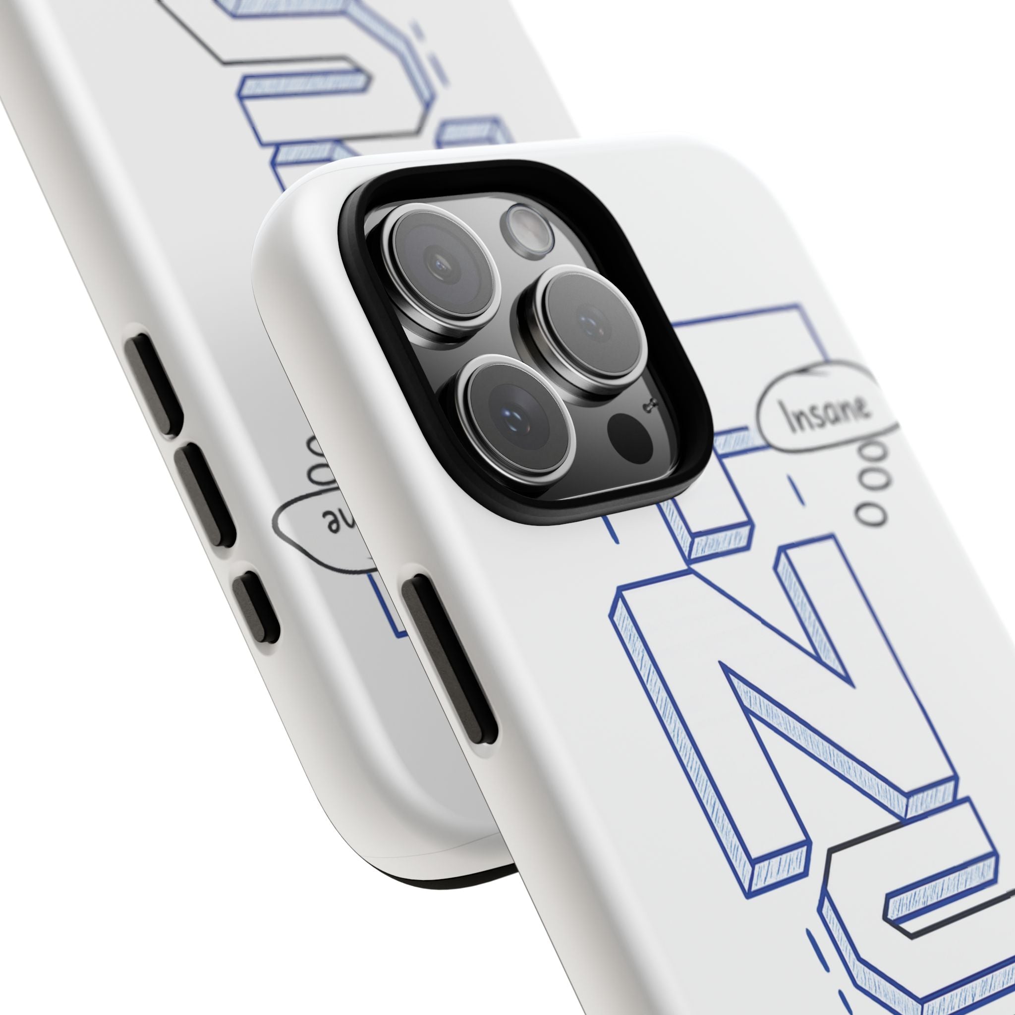 3D Bold Block Text Phone Case — Insane