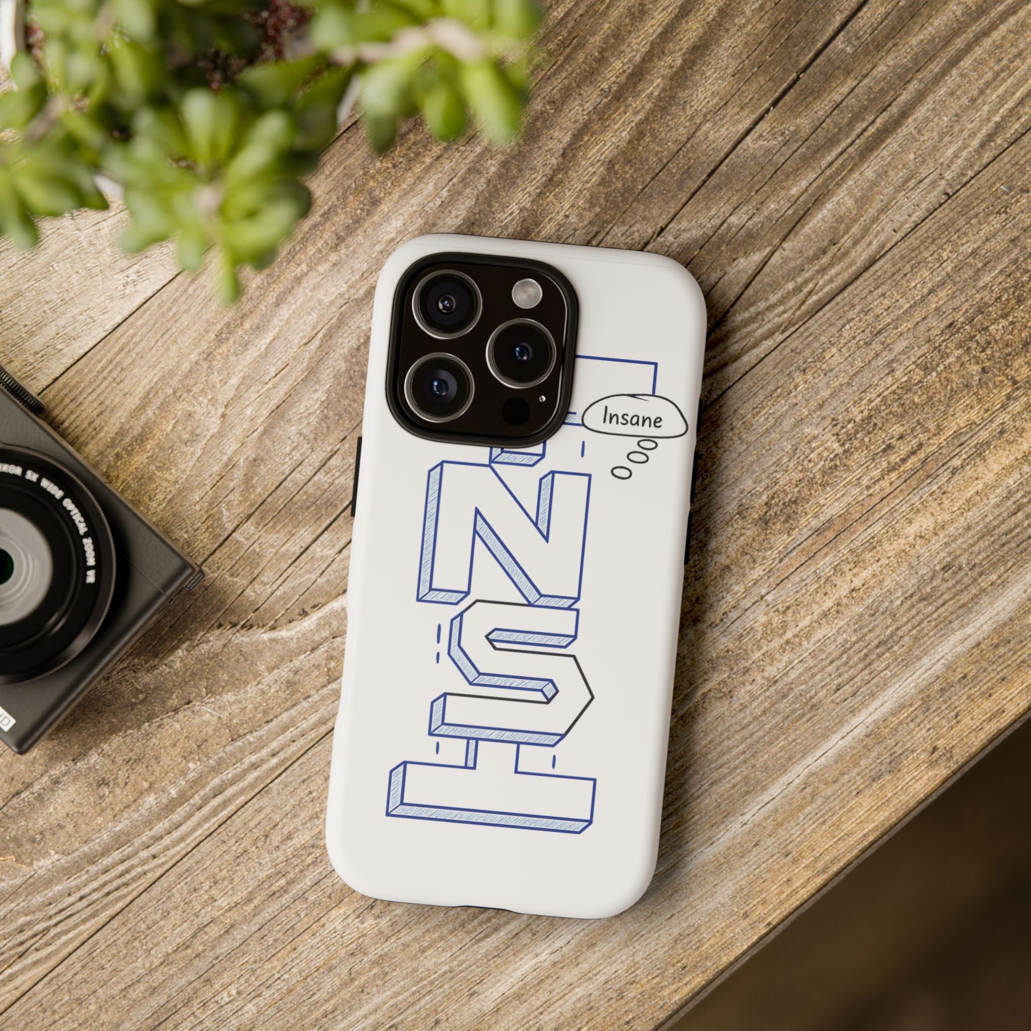3D Bold Block Text Phone Case — Insane