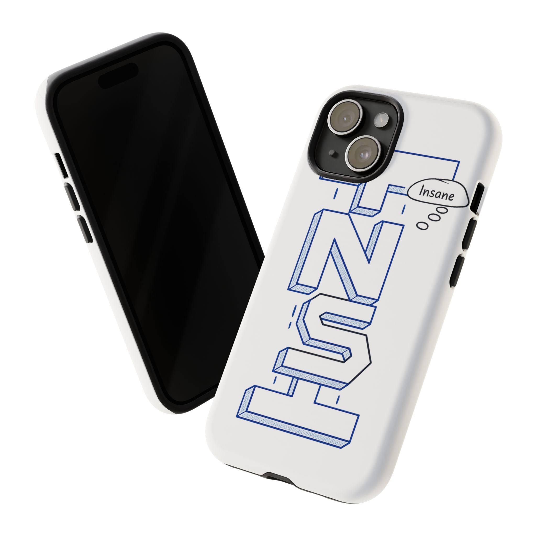 3D Bold Block Text Phone Case — Insane