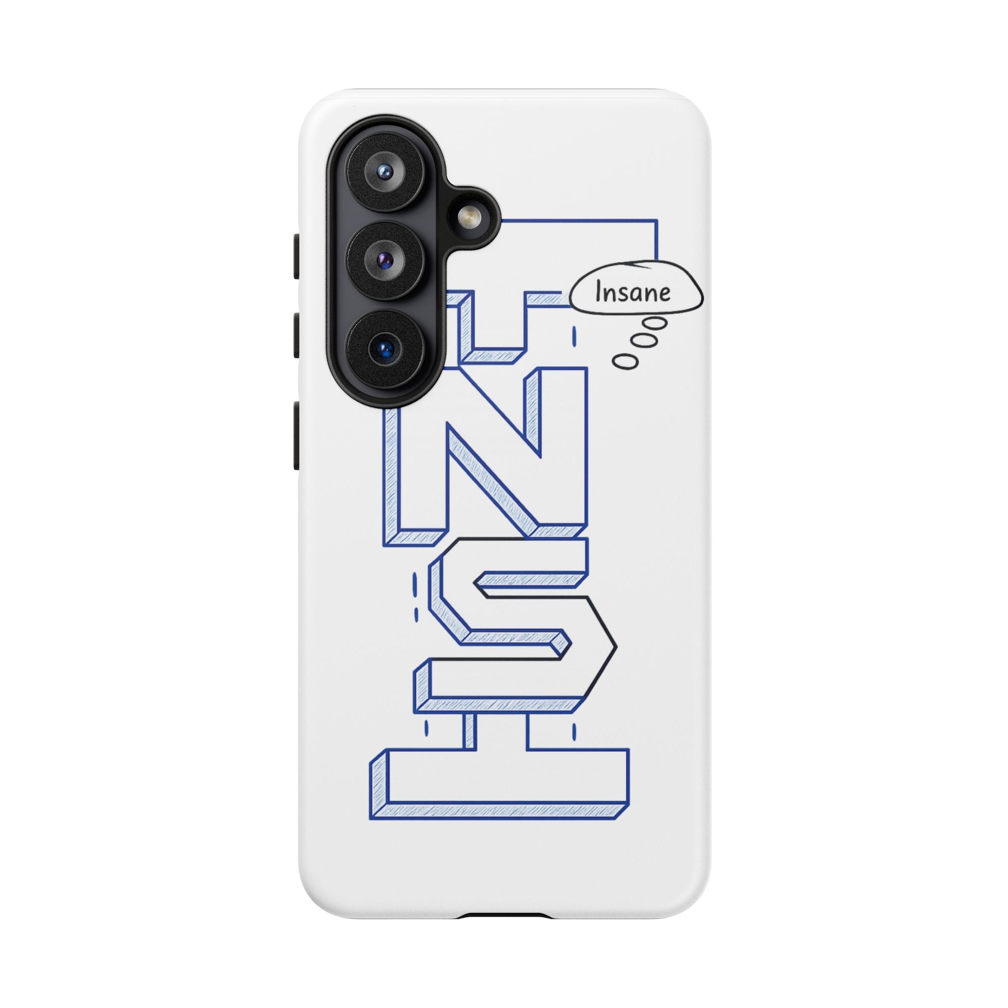3D Bold Block Text Phone Case — Insane