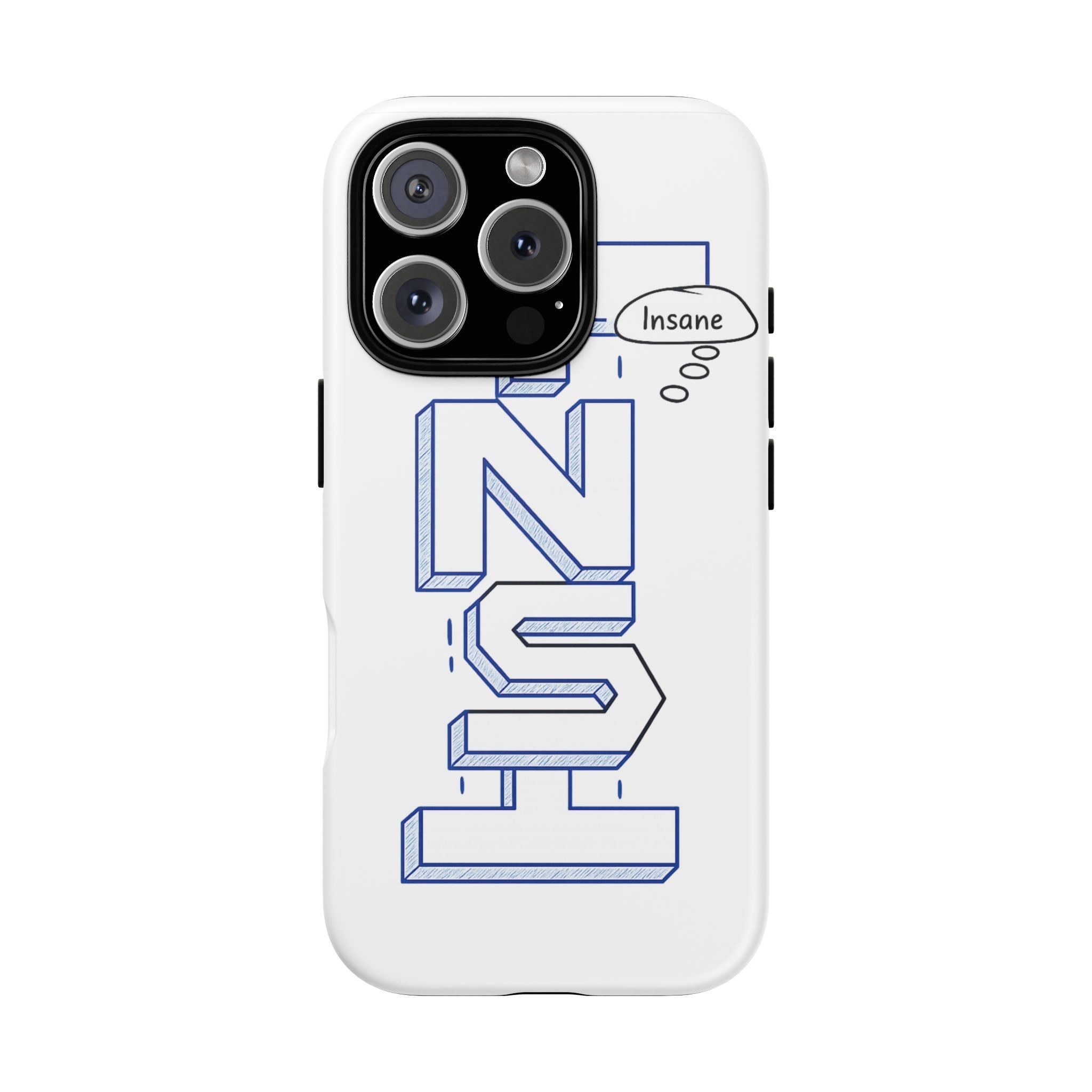 3D Bold Block Text Phone Case — Insane