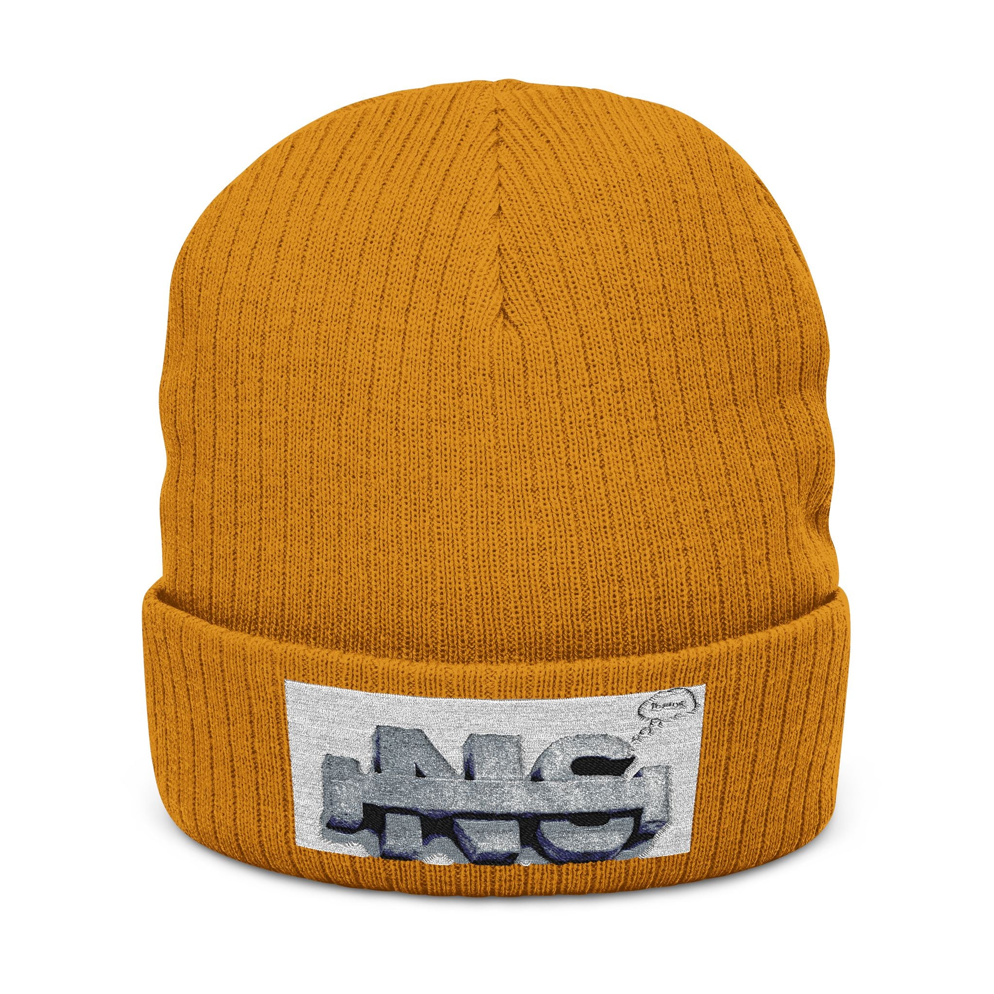 Embroidered Logo Ribbed Beanie — Insane