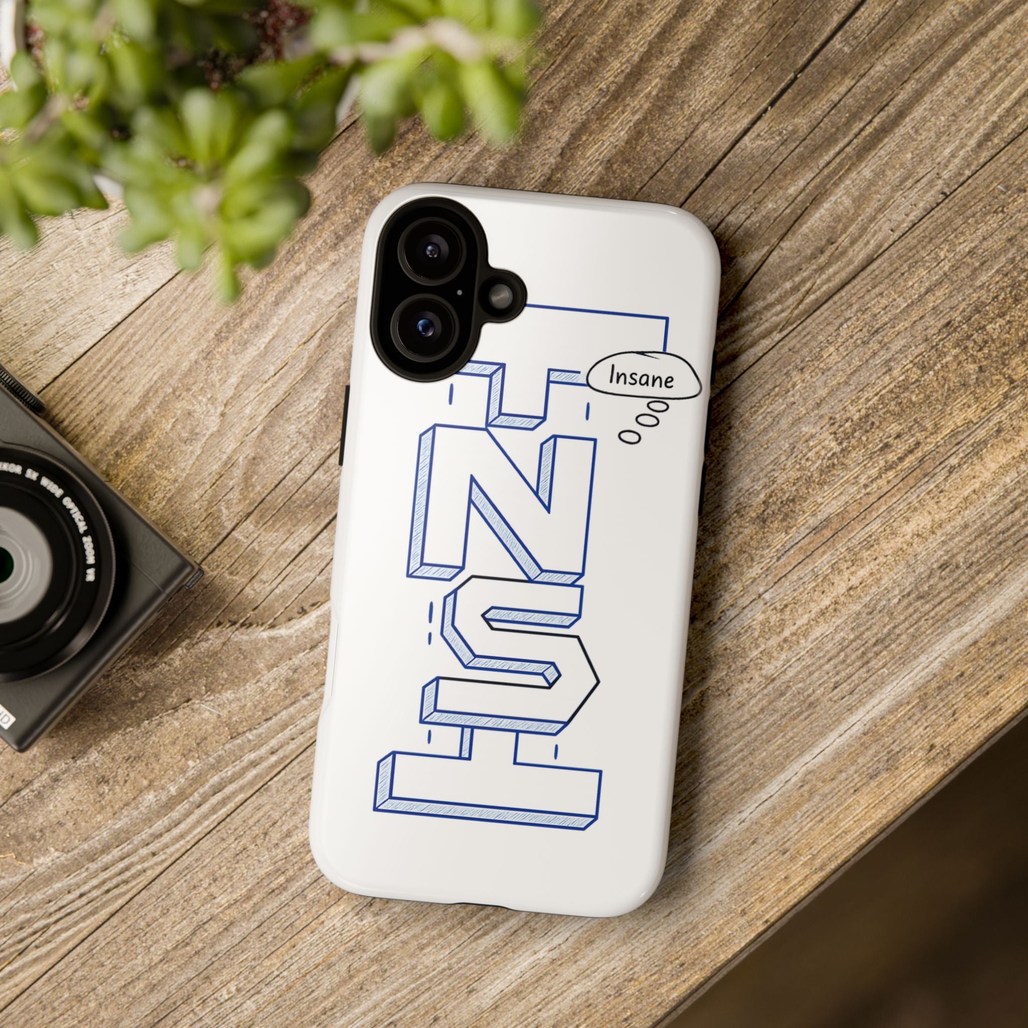 3D Bold Block Text Phone Case — Insane