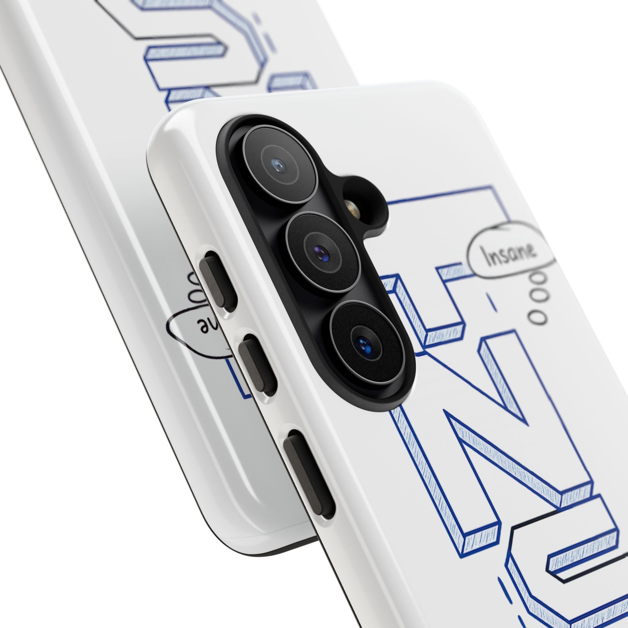 3D Bold Block Text Phone Case — Insane