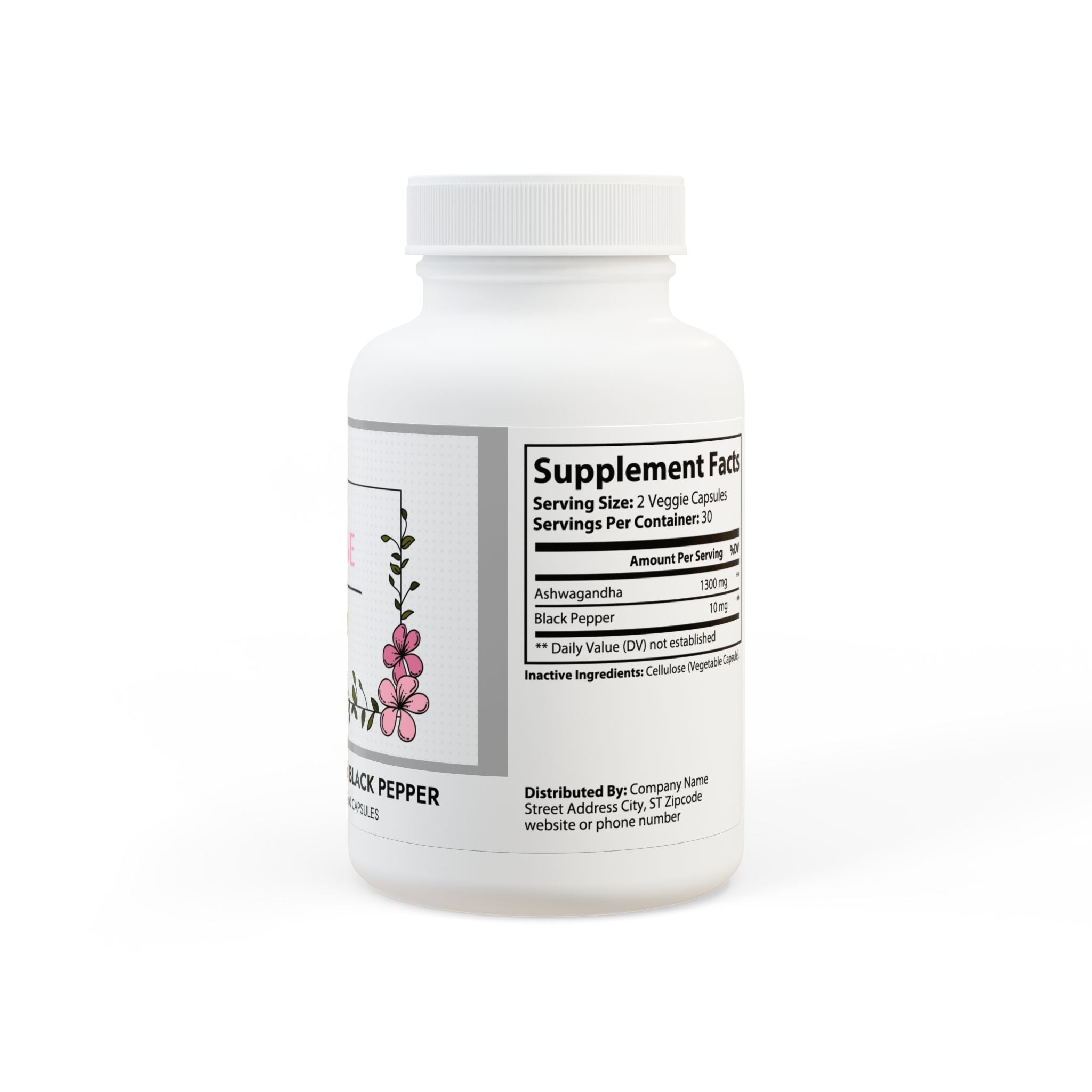 Ashwagandha and Black Pepper Supplement (60 capsules)