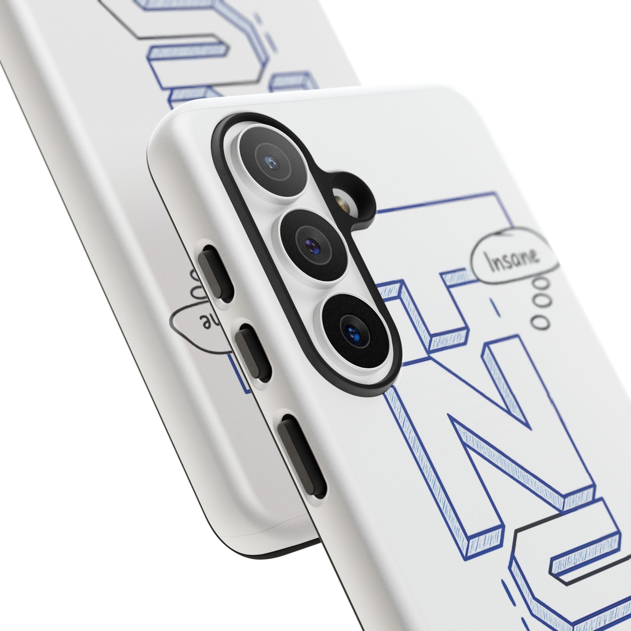 3D Bold Block Text Phone Case — Insane