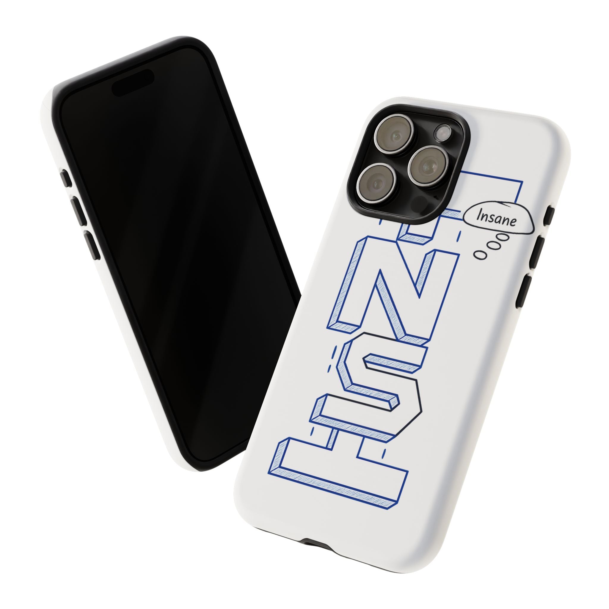 3D Bold Block Text Phone Case — Insane