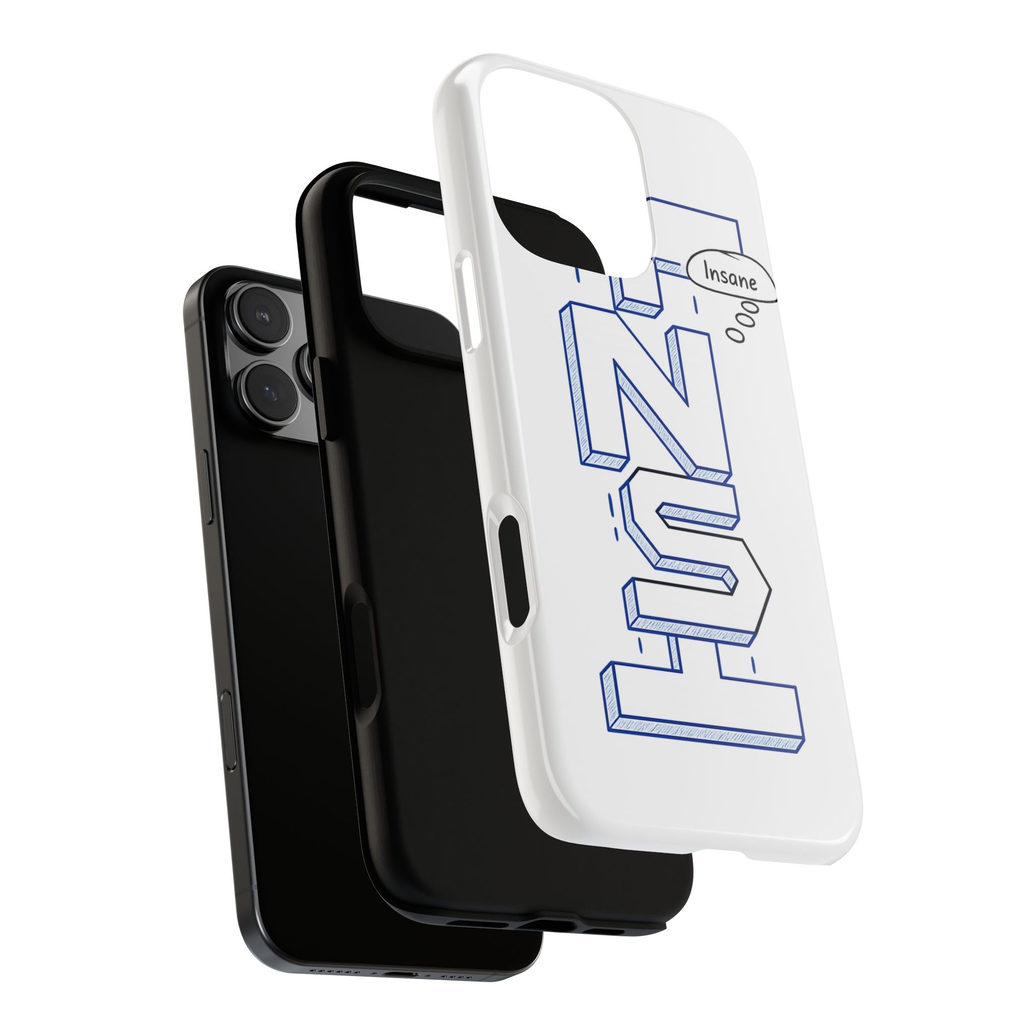 3D Bold Block Text Phone Case — Insane
