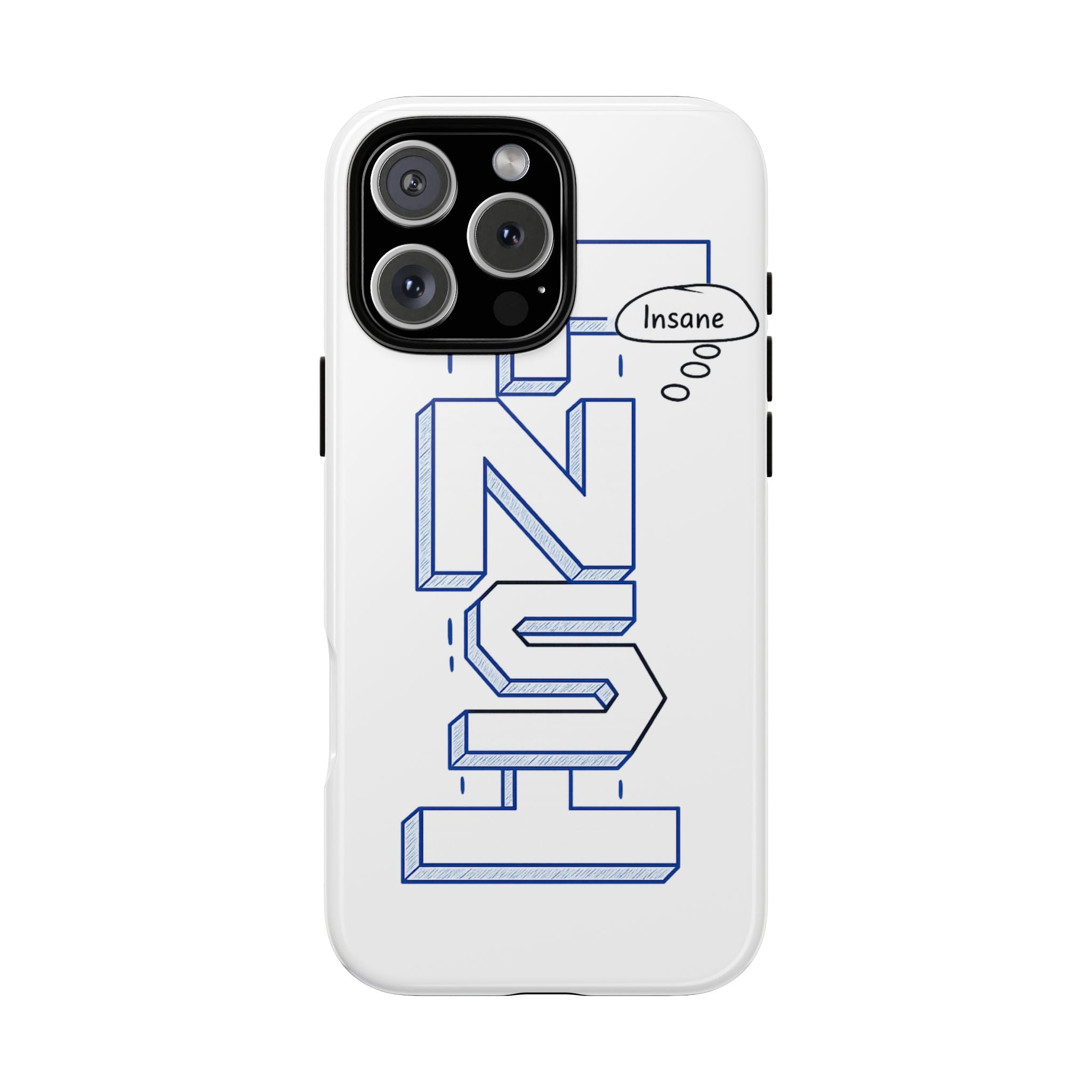 3D Bold Block Text Phone Case — Insane