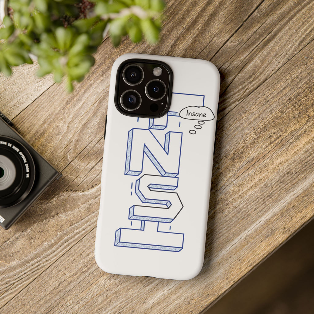 3D Bold Block Text Phone Case — Insane