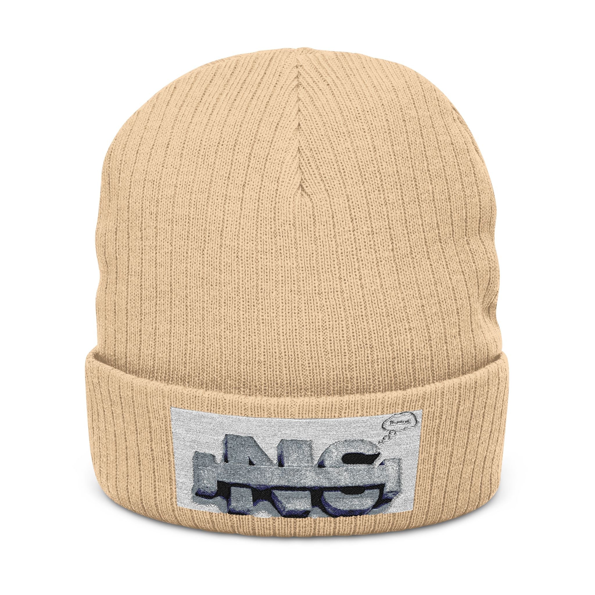 Embroidered Logo Ribbed Beanie — Insane